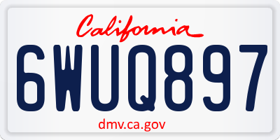 CA license plate 6WUQ897