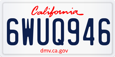 CA license plate 6WUQ946