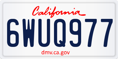 CA license plate 6WUQ977