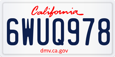 CA license plate 6WUQ978