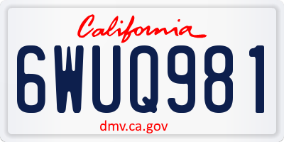 CA license plate 6WUQ981