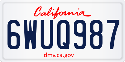 CA license plate 6WUQ987