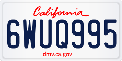 CA license plate 6WUQ995