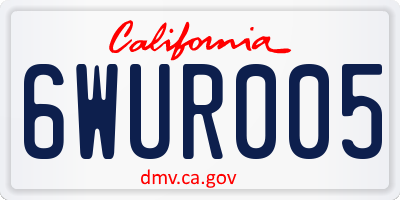 CA license plate 6WUR005