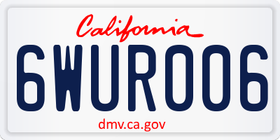CA license plate 6WUR006
