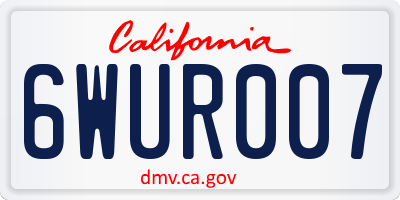 CA license plate 6WUR007