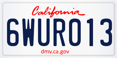 CA license plate 6WUR013