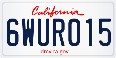 CA license plate 6WUR015