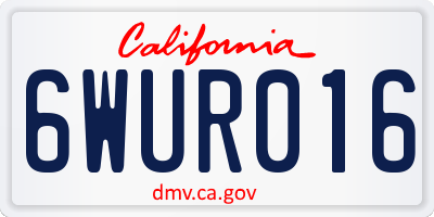 CA license plate 6WUR016