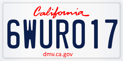 CA license plate 6WUR017