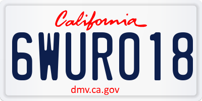 CA license plate 6WUR018