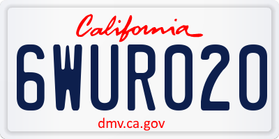 CA license plate 6WUR020