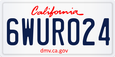 CA license plate 6WUR024