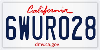 CA license plate 6WUR028