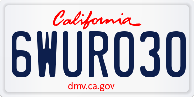 CA license plate 6WUR030