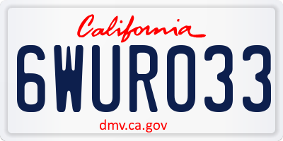 CA license plate 6WUR033