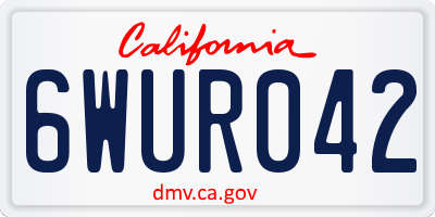 CA license plate 6WUR042