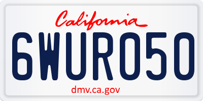 CA license plate 6WUR050
