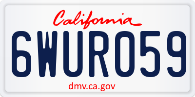 CA license plate 6WUR059