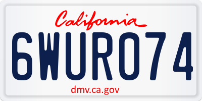 CA license plate 6WUR074