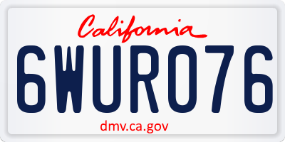 CA license plate 6WUR076