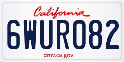 CA license plate 6WUR082