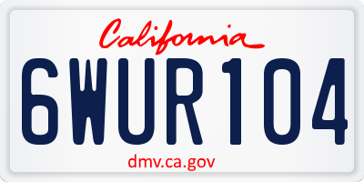 CA license plate 6WUR104