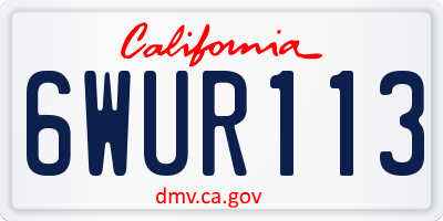 CA license plate 6WUR113