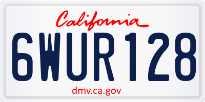 CA license plate 6WUR128