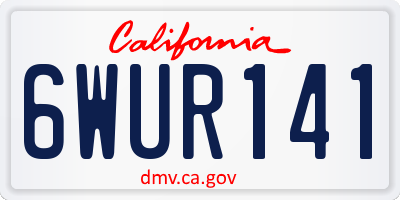 CA license plate 6WUR141