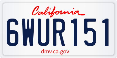 CA license plate 6WUR151