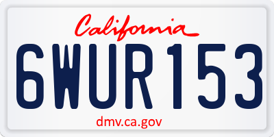 CA license plate 6WUR153