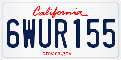 CA license plate 6WUR155