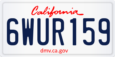 CA license plate 6WUR159
