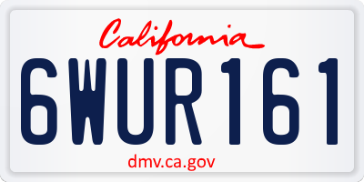CA license plate 6WUR161