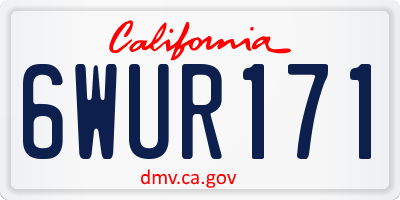 CA license plate 6WUR171