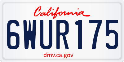 CA license plate 6WUR175