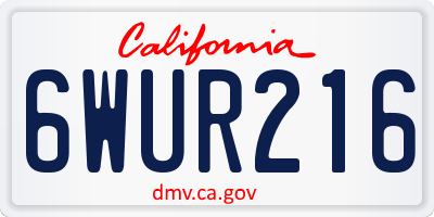 CA license plate 6WUR216