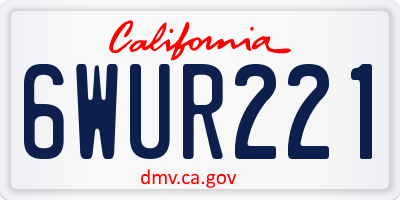 CA license plate 6WUR221