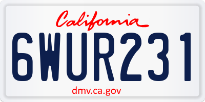 CA license plate 6WUR231