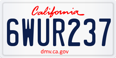 CA license plate 6WUR237