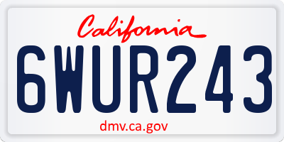 CA license plate 6WUR243