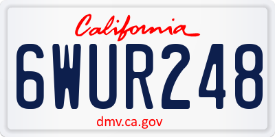 CA license plate 6WUR248