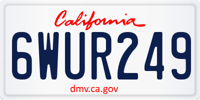 CA license plate 6WUR249