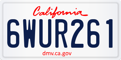 CA license plate 6WUR261