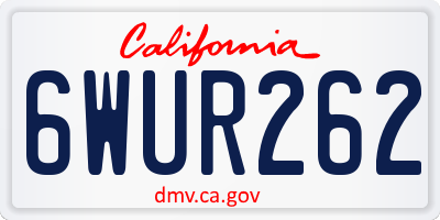 CA license plate 6WUR262