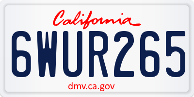 CA license plate 6WUR265