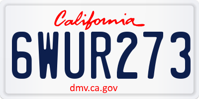 CA license plate 6WUR273