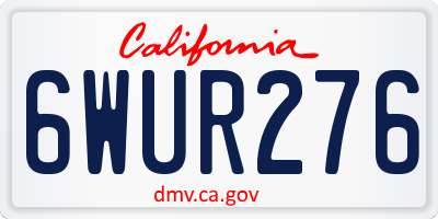 CA license plate 6WUR276