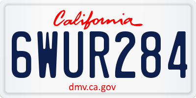 CA license plate 6WUR284